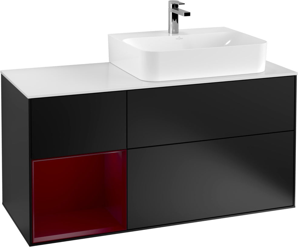 Villeroy & Boch Waschtischunterschrank Finion G141G 1200 mm Glossy White mit LED-Beleuchtung