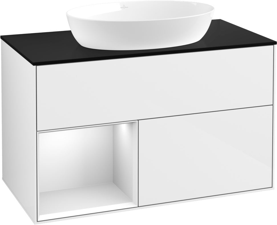 Villeroy & Boch Finion Waschtischunterschrank 1000 mm Glossy White Lacquer mit Beleuchtung