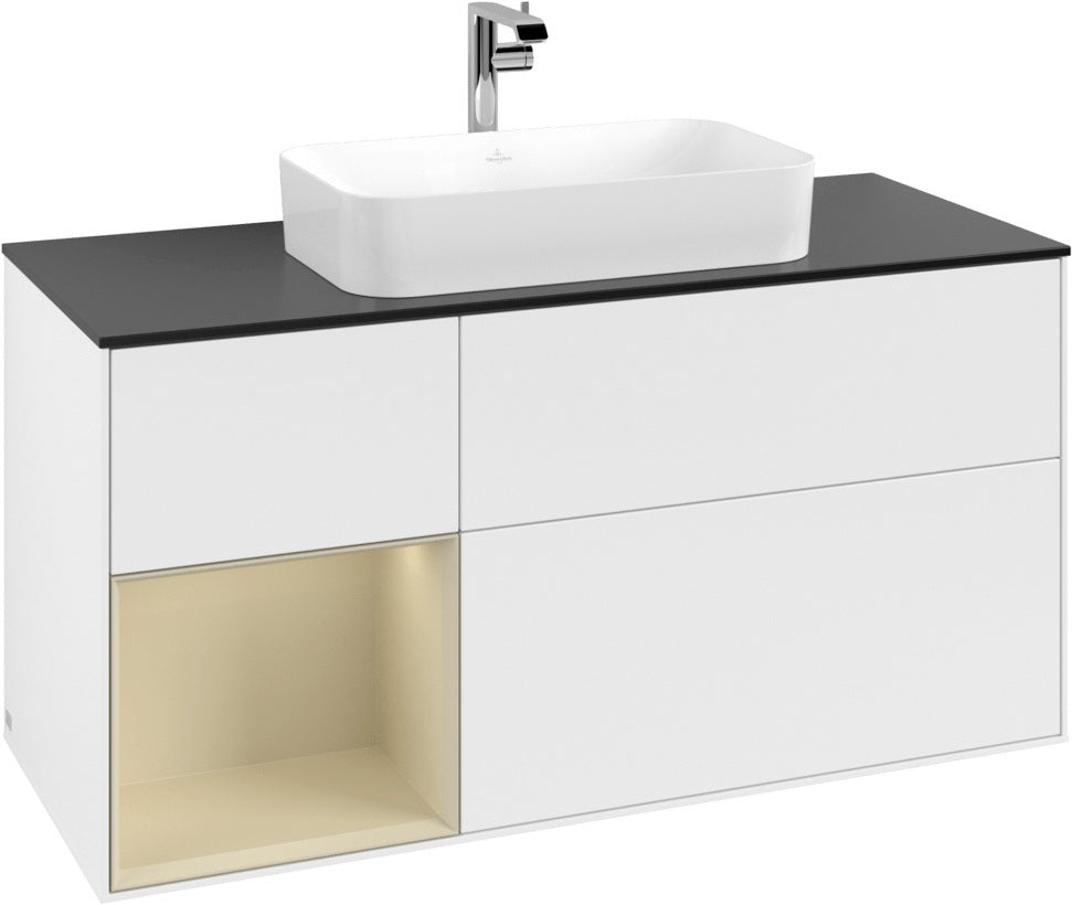 Villeroy & Boch Finion Waschtischunterschrank 1200 mm Glossy White Lacquer mit LED-Beleuchtung