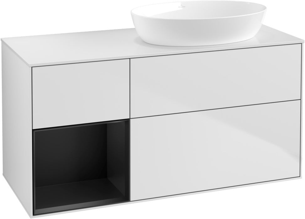 Villeroy & Boch Finion Waschtischunterschrank 1200 mm Glossy White Lacquer mit Beleuchtung