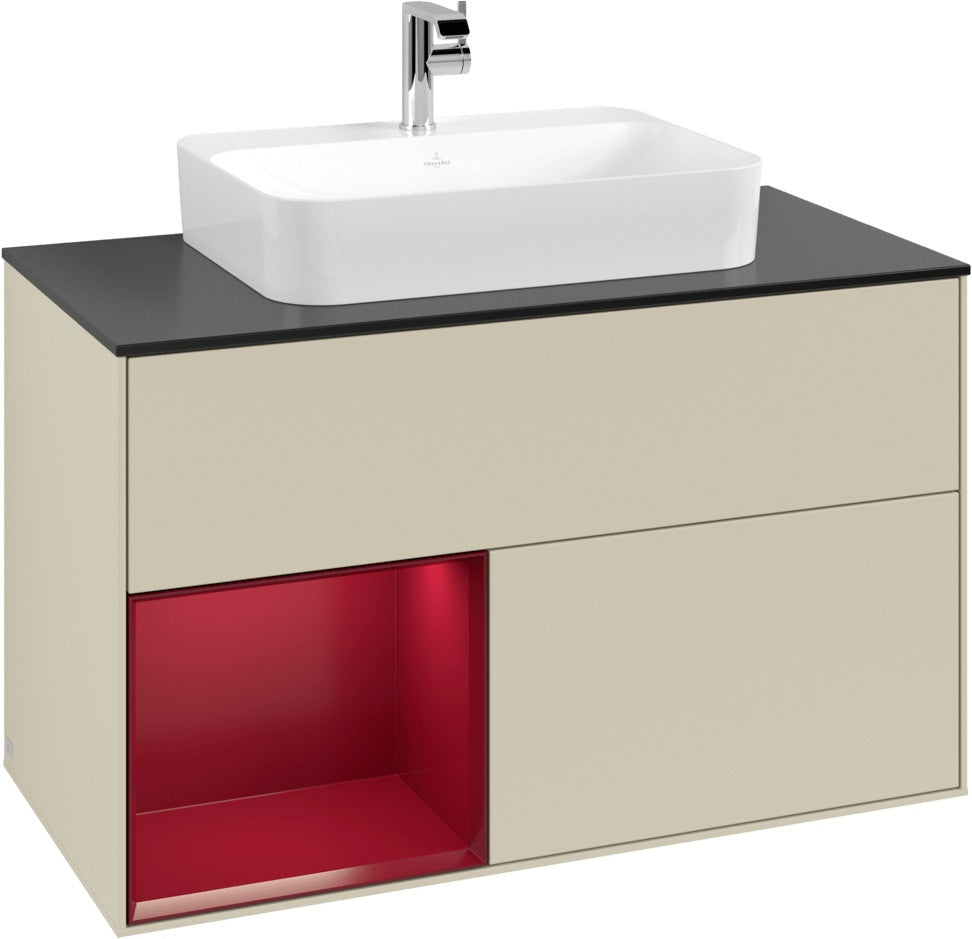 Villeroy & Boch Finion Waschtischunterschrank 1000 mm Glossy White Lacquer mit LED-Beleuchtung