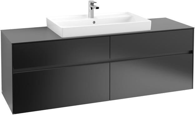 Villeroy & Boch Collaro Waschtischunterschrank 1600 mm mit LED-Beleuchtung und 4 Auszügen