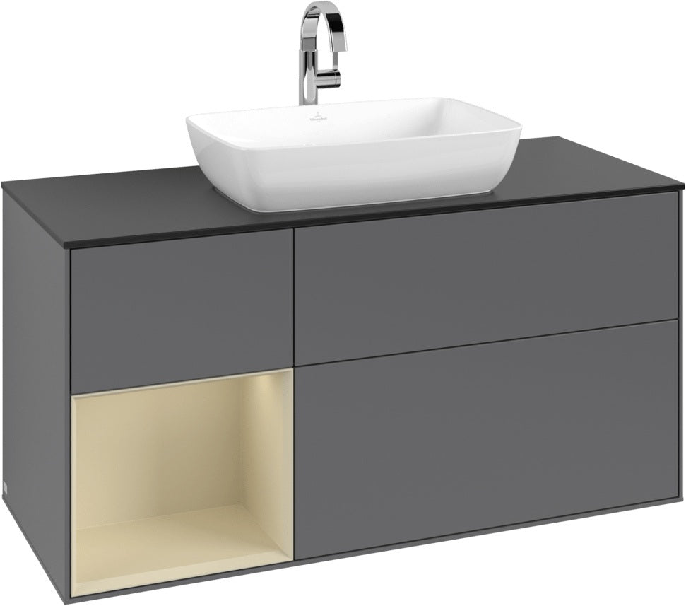 Villeroy & Boch Finion Waschtischunterschrank 1200 mm Glossy White Lacquer mit Beleuchtung