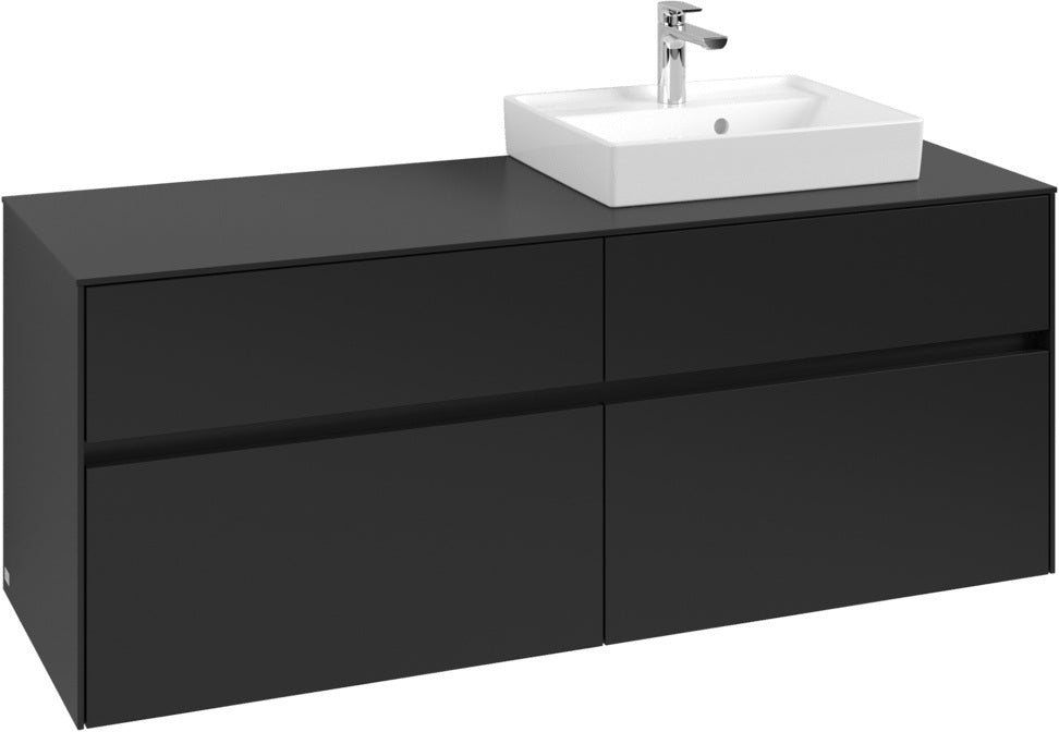 Villeroy & Boch Waschtischunterschrank Collaro C075 B0 1400 mm Volcano Black mit Beleuchtung