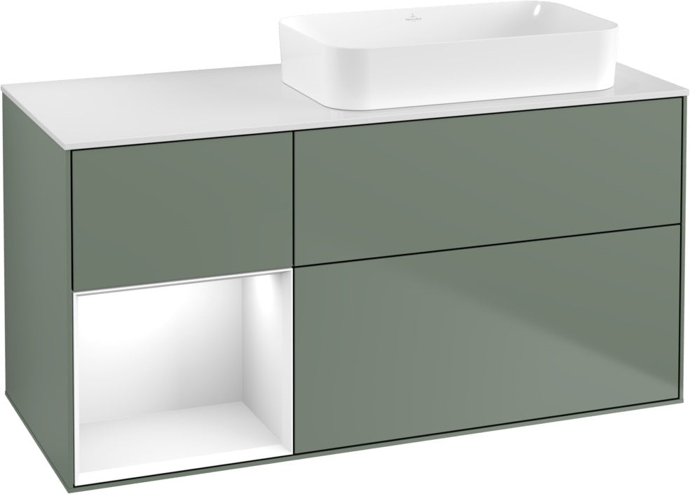 Villeroy & Boch Finion Waschtischunterschrank 1200 mm Glossy White mit Beleuchtung
