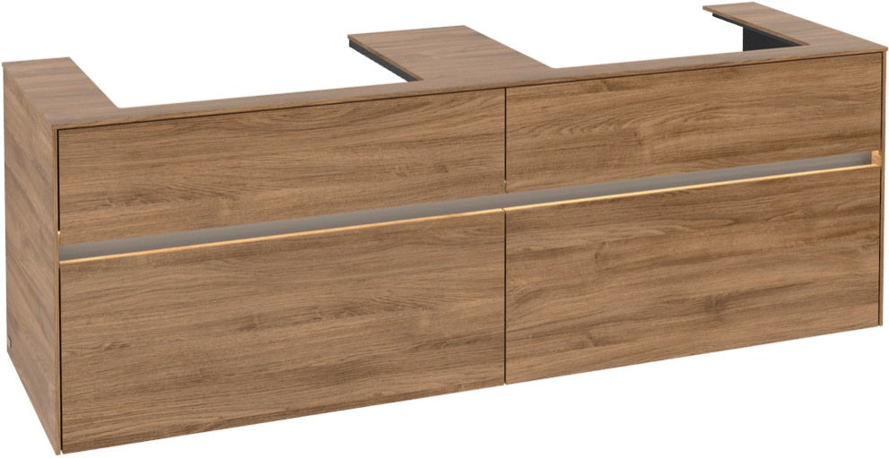 Villeroy & Boch Waschtischunterschrank Collaro C024 B0 1600 mm Kansas Oak mit Beleuchtung