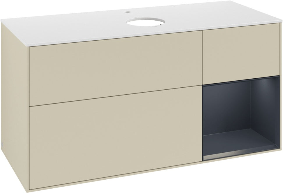 Villeroy & Boch Waschtischunterschrank Finion G831G 1200 mm Glossy White Lacquer mit Beleuchtung