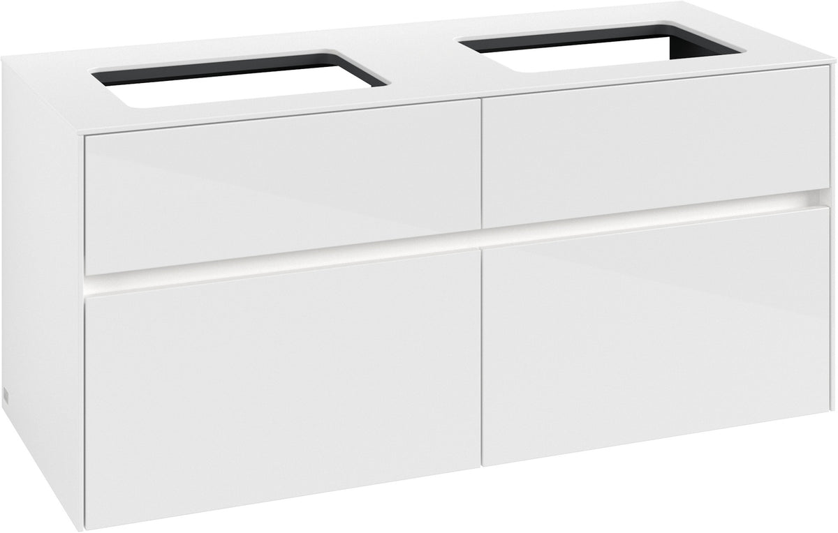 Villeroy & Boch Waschtischunterschrank Collaro C115 B0 1200 mm Glossy White mit Beleuchtung und SoftClosing