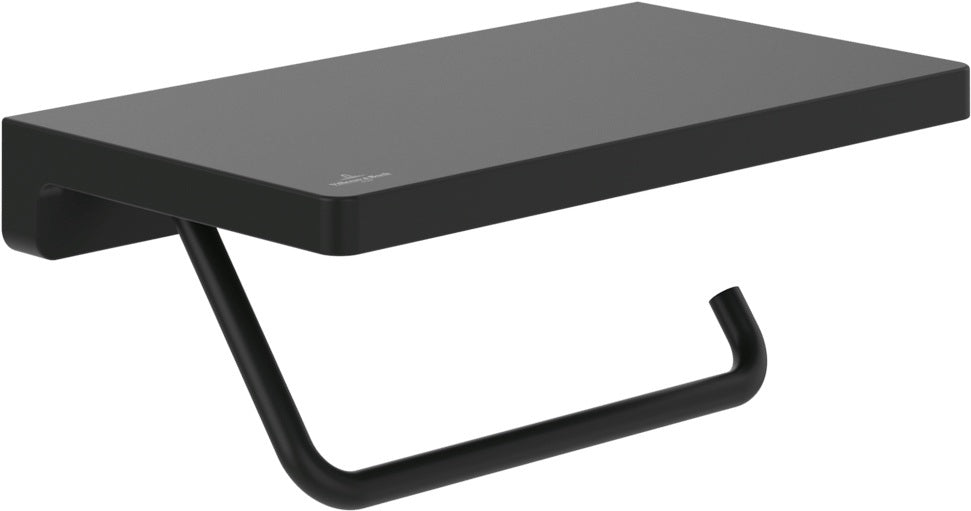 Villeroy & Boch Elements Striking WC-Papierhalter mit Ablage, Chrom, 200 x 110 x 79 mm