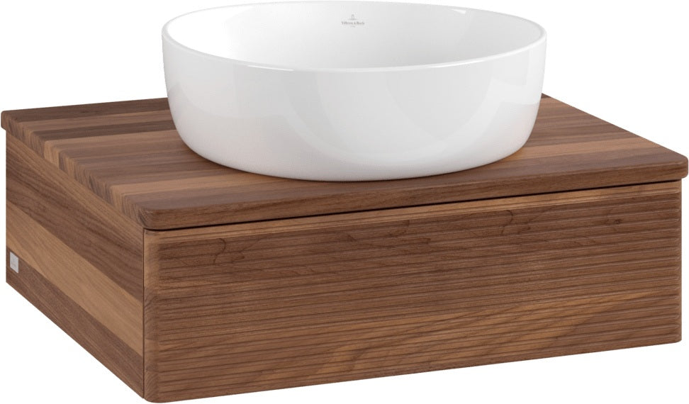 Villeroy & Boch Antao Waschbeckenunterschrank 600 mm Warm Walnut mit Auszugsbeleuchtung