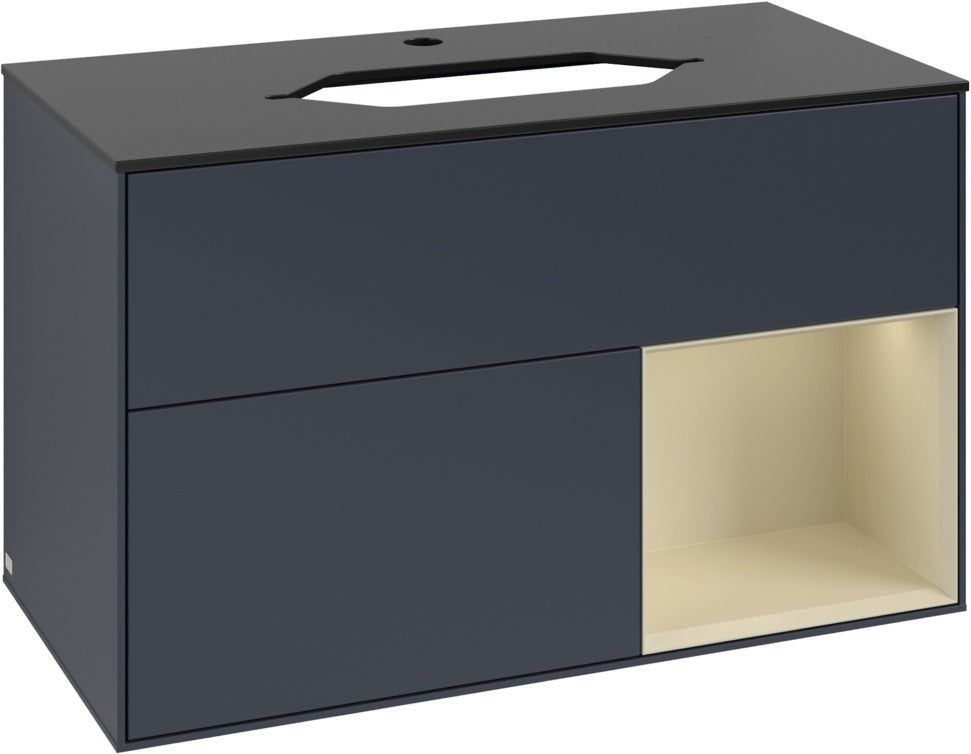 Villeroy & Boch Waschtischunterschrank Finion F252G 1000 mm Glossy White Lacquer mit LED-Beleuchtung