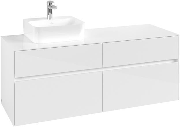 Villeroy & Boch Waschbeckenunterschrank Collaro C10100 1400 mm Glossy White mit 4 Auszügen