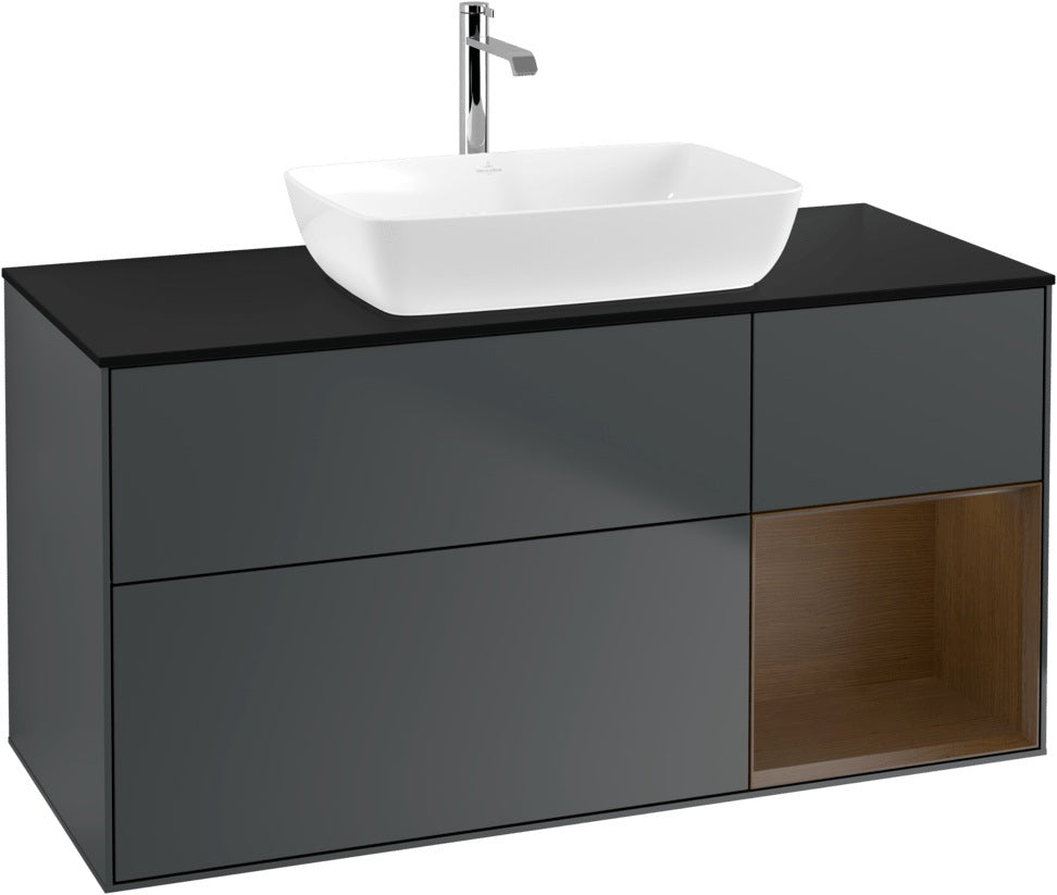 Villeroy & Boch Finion Waschbeckenunterschrank 1200 mm Glossy White Lacquer mit Beleuchtung