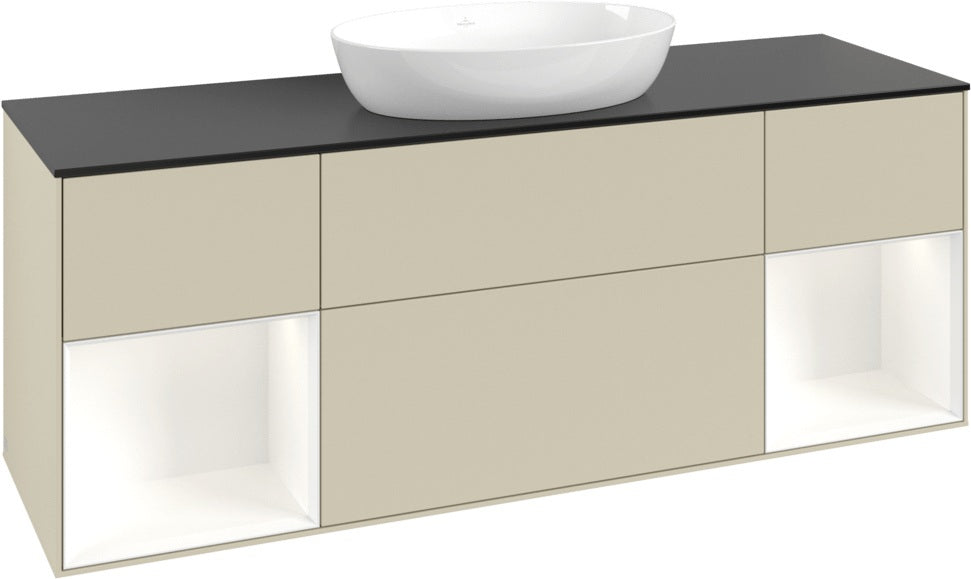 Villeroy & Boch Finion Waschtischunterschrank 1600 mm Glossy White Lacquer mit Beleuchtung
