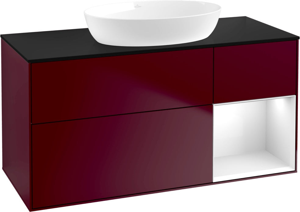 Villeroy & Boch Finion Waschtischunterschrank FA72GFGF 1200 mm Glossy White Lacquer mit LED-Beleuchtung