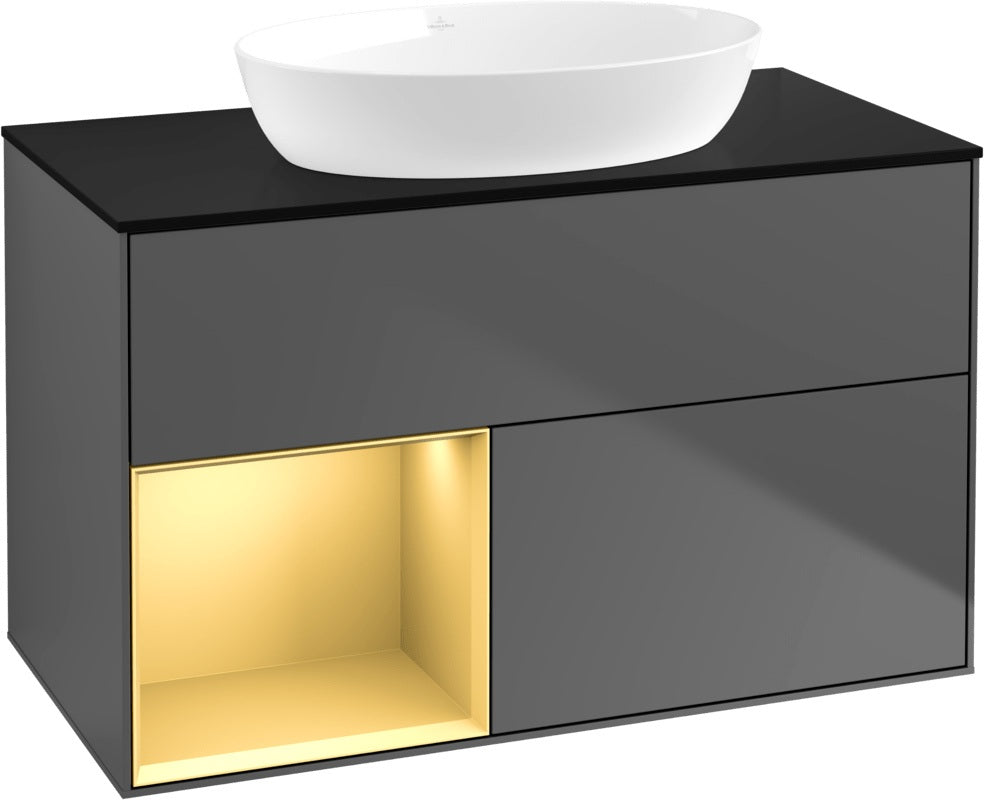 Villeroy & Boch Waschtischunterschrank Finion FA12G 1000 mm Glossy White Lacquer mit Beleuchtung