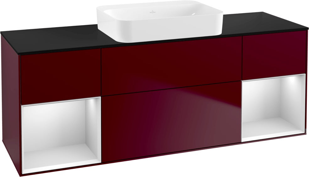 Villeroy & Boch Finion Waschbeckenunterschrank 1600 mm Glossy White Lacquer mit Beleuchtung