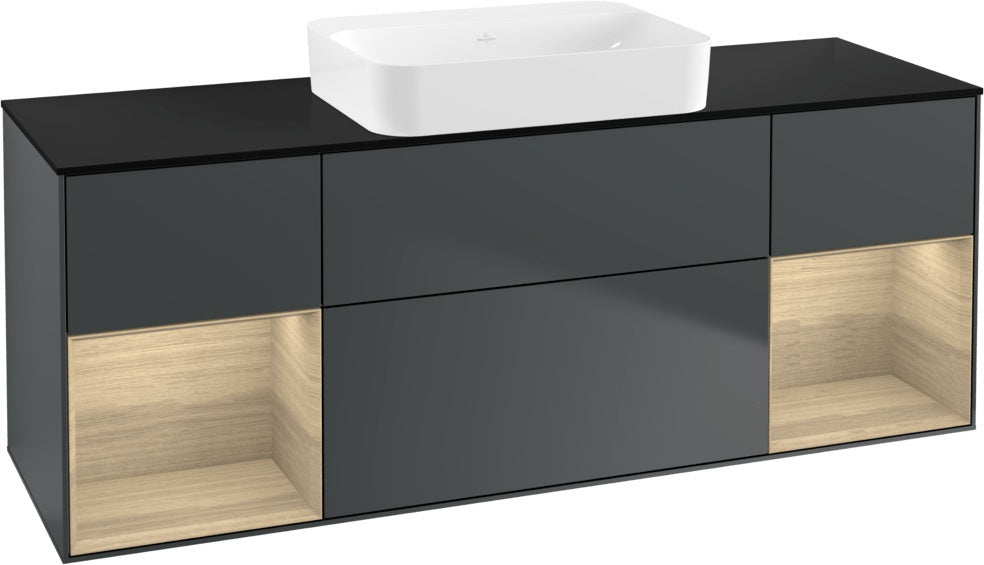 Villeroy & Boch Finion Waschbeckenunterschrank 1600 mm Glossy White Lacquer mit Beleuchtung