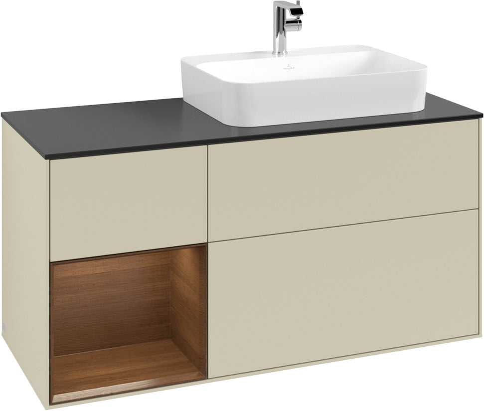 Villeroy & Boch Finion Waschbeckenunterschrank 1200 mm Glossy White Lacquer mit Beleuchtung
