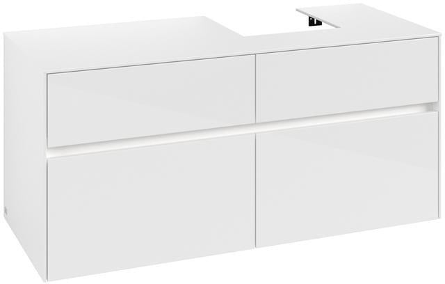 Villeroy & Boch Waschbeckenunterschrank Collaro C099B0 1200 mm Glossy White mit Beleuchtung