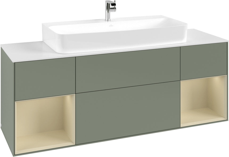 Villeroy & Boch Finion Waschtischunterschrank 1600 mm Glossy White Lacquer mit LED-Beleuchtung