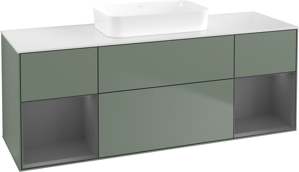 Villeroy & Boch Finion Waschtischunterschrank 1600 mm Glossy White Lacquer mit Beleuchtung