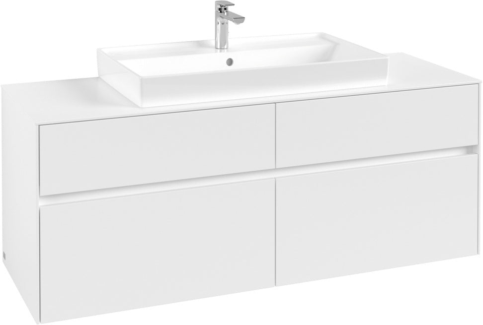 Villeroy & Boch Waschtischunterschrank Collaro C08800 1400 mm White Matt – 4 Auszüge, SoftClosing, Push-Open