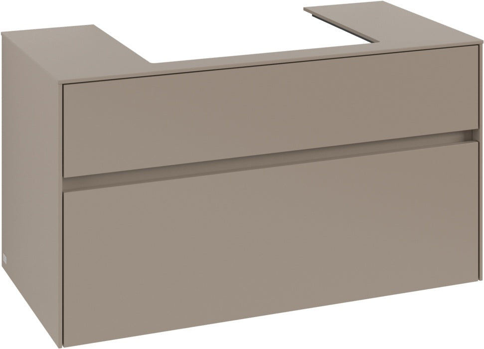 Villeroy & Boch Waschbeckenunterschrank Collaro C019 1000x548x500mm Eckig Taupe