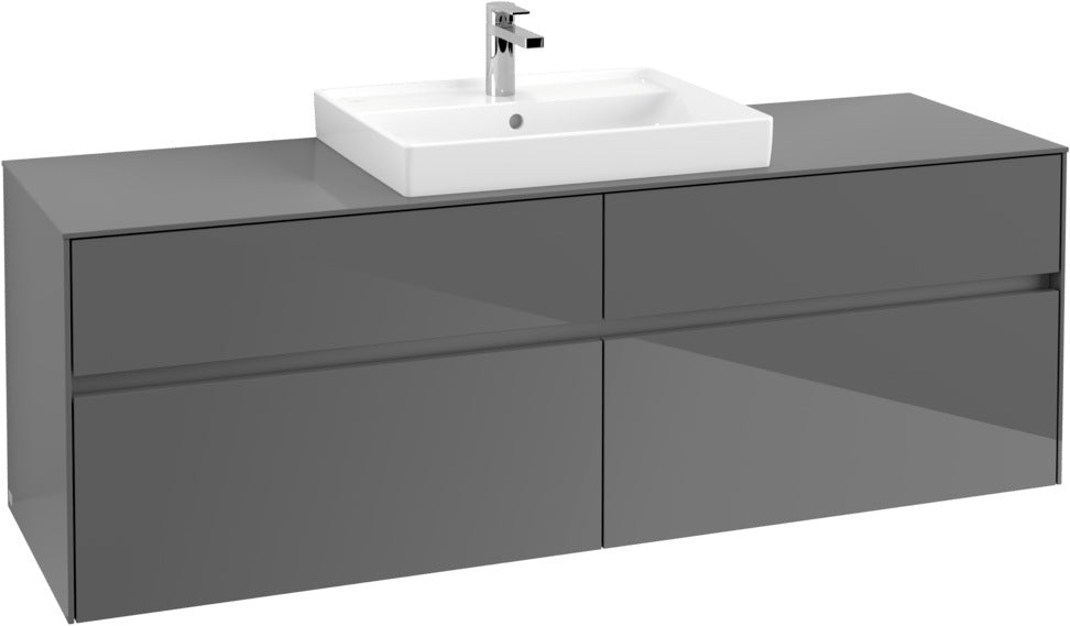 Villeroy & Boch Waschtischunterschrank Collaro C025 B0 1600 mm Glossy Grey mit LED-Beleuchtung