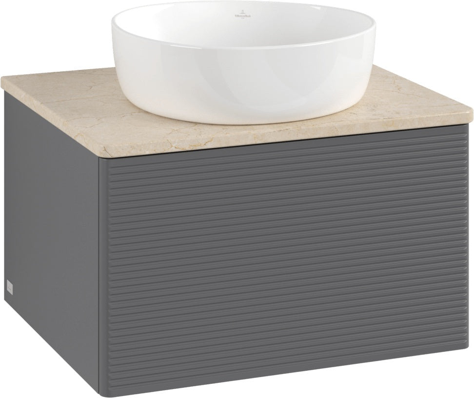 Villeroy & Boch Antao Waschtischunterschrank 600 mm Anthracite Matt – Wandmontage, 1 Auszug, SoftClosing