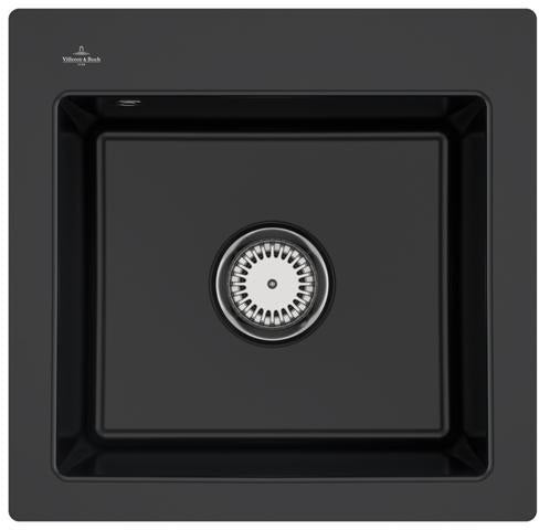 Villeroy & Boch Subway 50 S flat Einbauspüle 490x475mm Keramik Ebony CeramicPlus