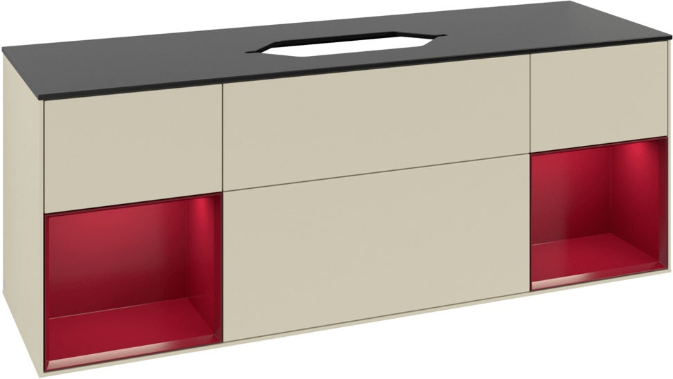 Villeroy & Boch Finion Waschbeckenunterschrank 1600 mm Glossy White Lacquer mit Beleuchtung