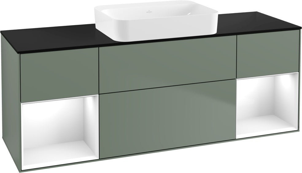 Villeroy & Boch Finion Waschbeckenunterschrank 1600 mm Glossy White Lacquer mit Beleuchtung
