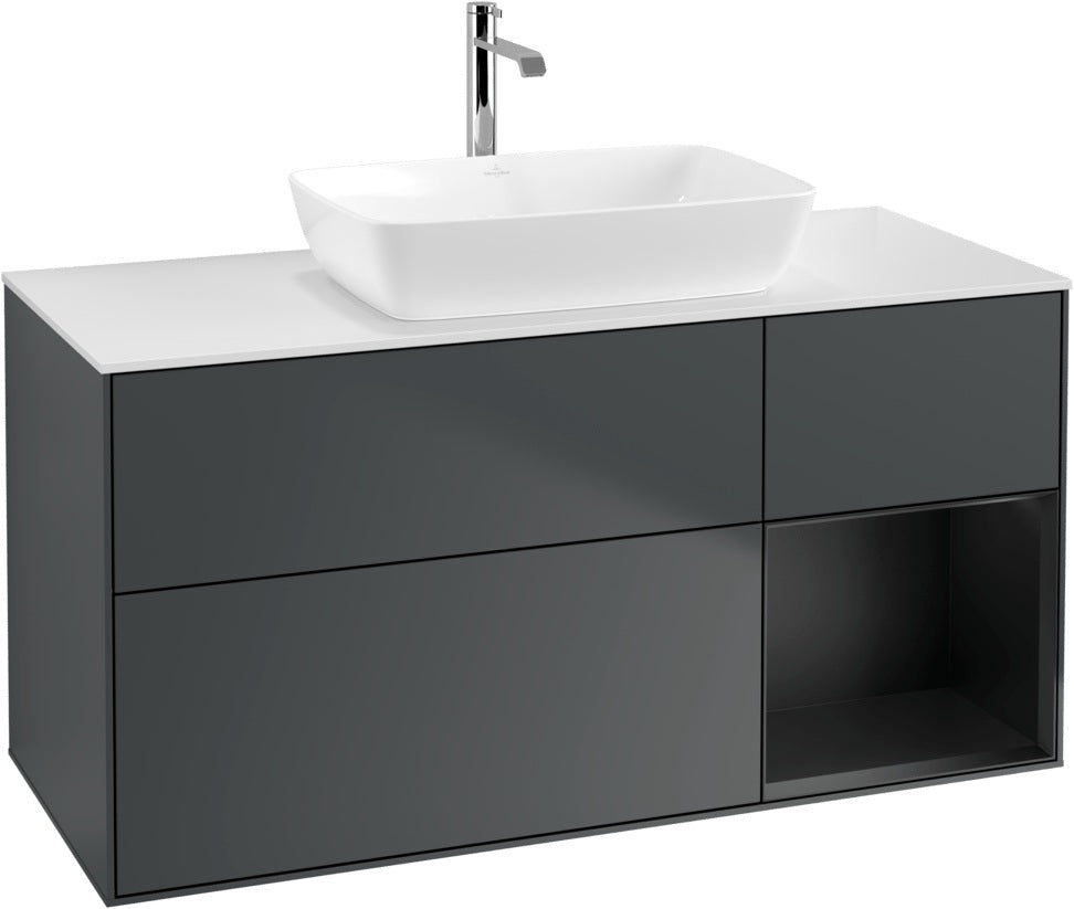 Villeroy & Boch Waschtischunterschrank Finion G831G 1200 mm Glossy White Lacquer mit Beleuchtung