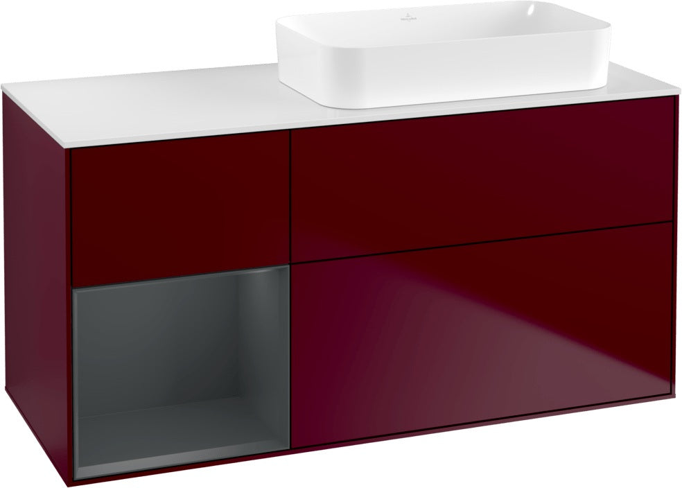 Villeroy & Boch Finion Waschtischunterschrank 1200 mm Glossy White mit Beleuchtung