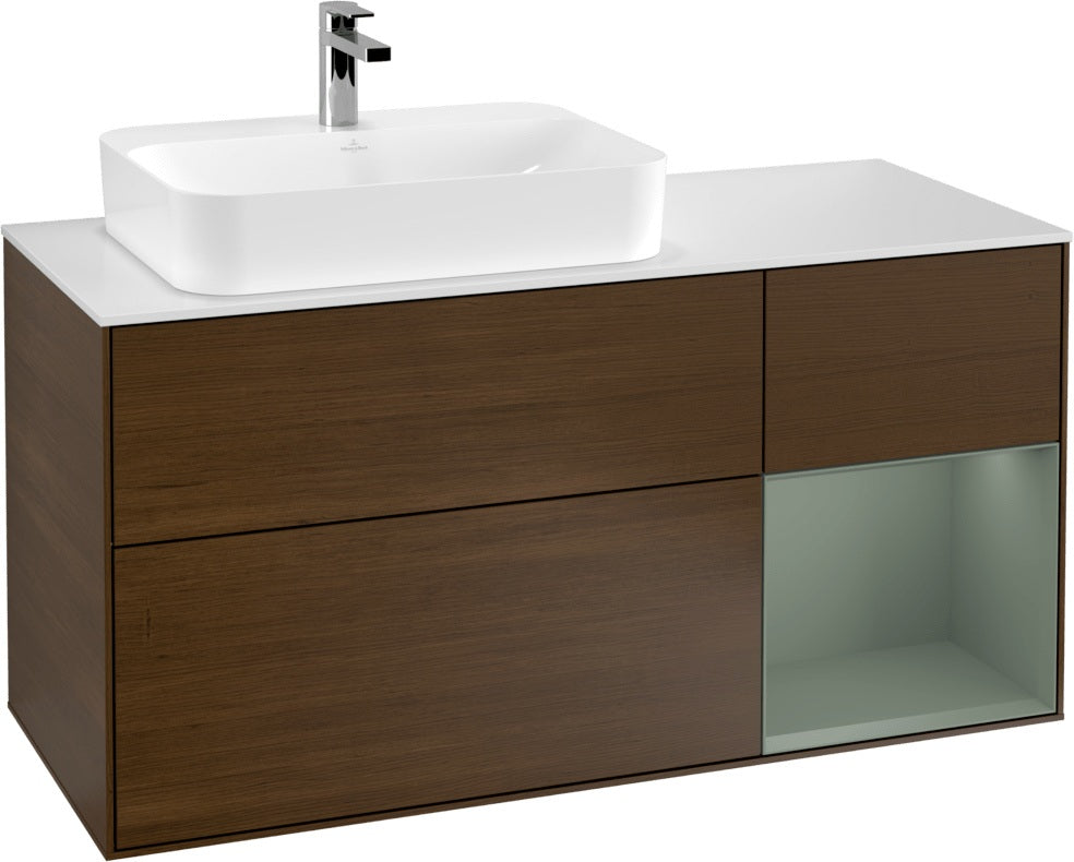 Villeroy & Boch Waschtischunterschrank Finion F401G 1200 mm Glossy White Lacquer mit Beleuchtung