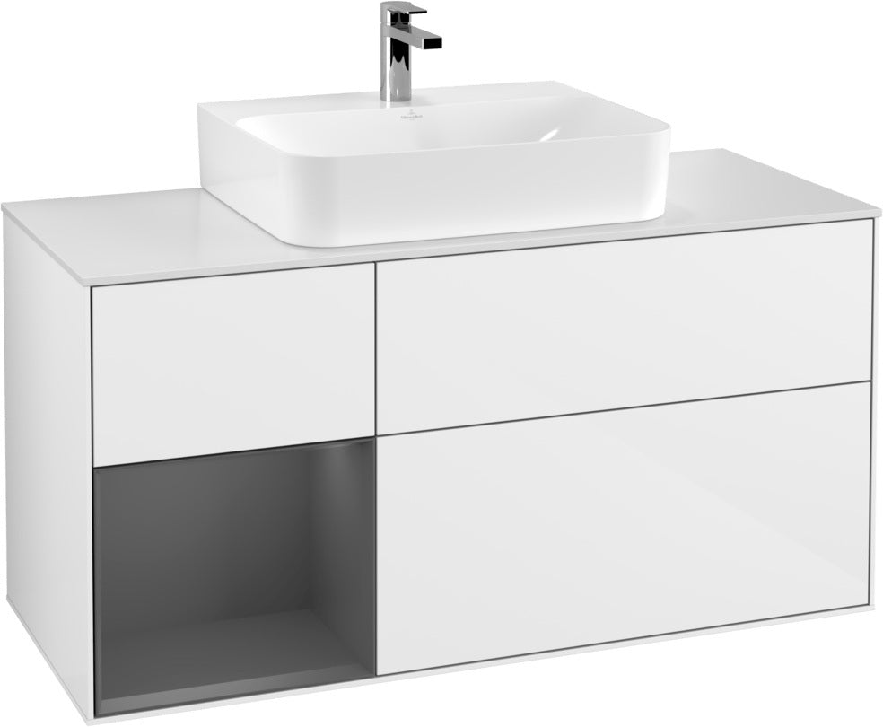Villeroy & Boch Finion Waschtischunterschrank G161G 1200 mm Glossy White Lacquer mit LED-Beleuchtung