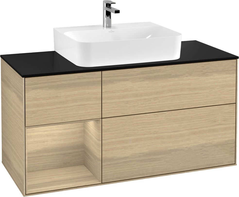 Villeroy & Boch Finion Waschbeckenunterschrank 1200 mm Glossy White mit Beleuchtung