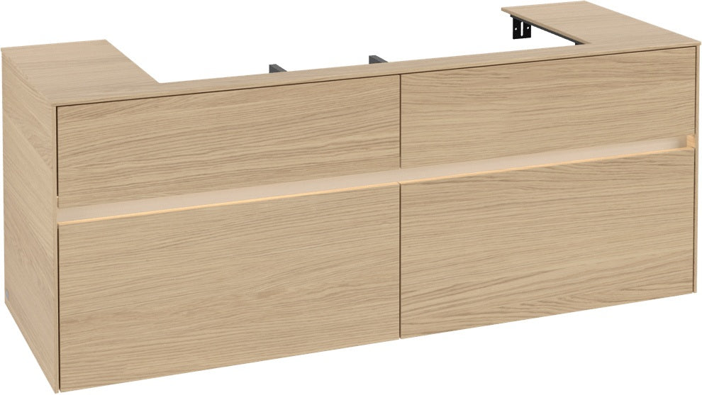 Villeroy & Boch Collaro Waschtischunterschrank 1400 mm mit LED-Beleuchtung, Truffle Grey