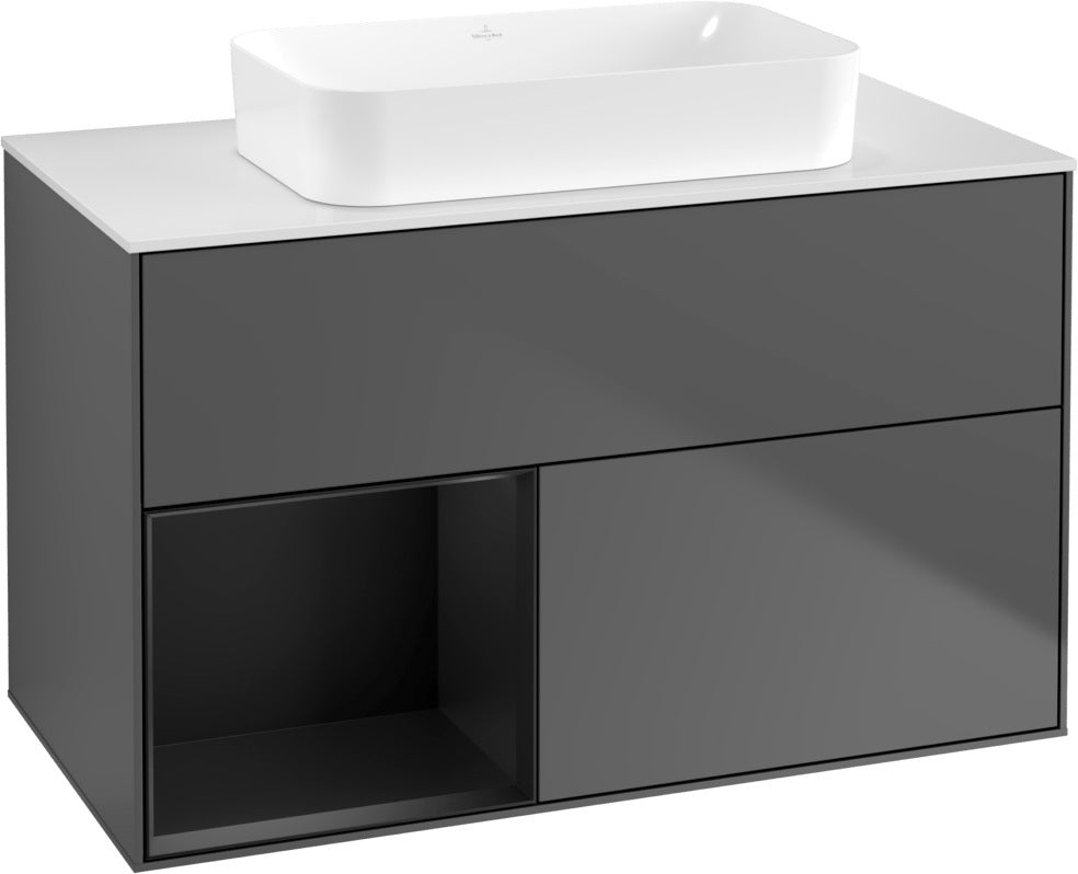 Villeroy & Boch Finion Waschtischunterschrank 1000 mm Glossy White Lacquer – mit LED-Beleuchtung & SoftClosing