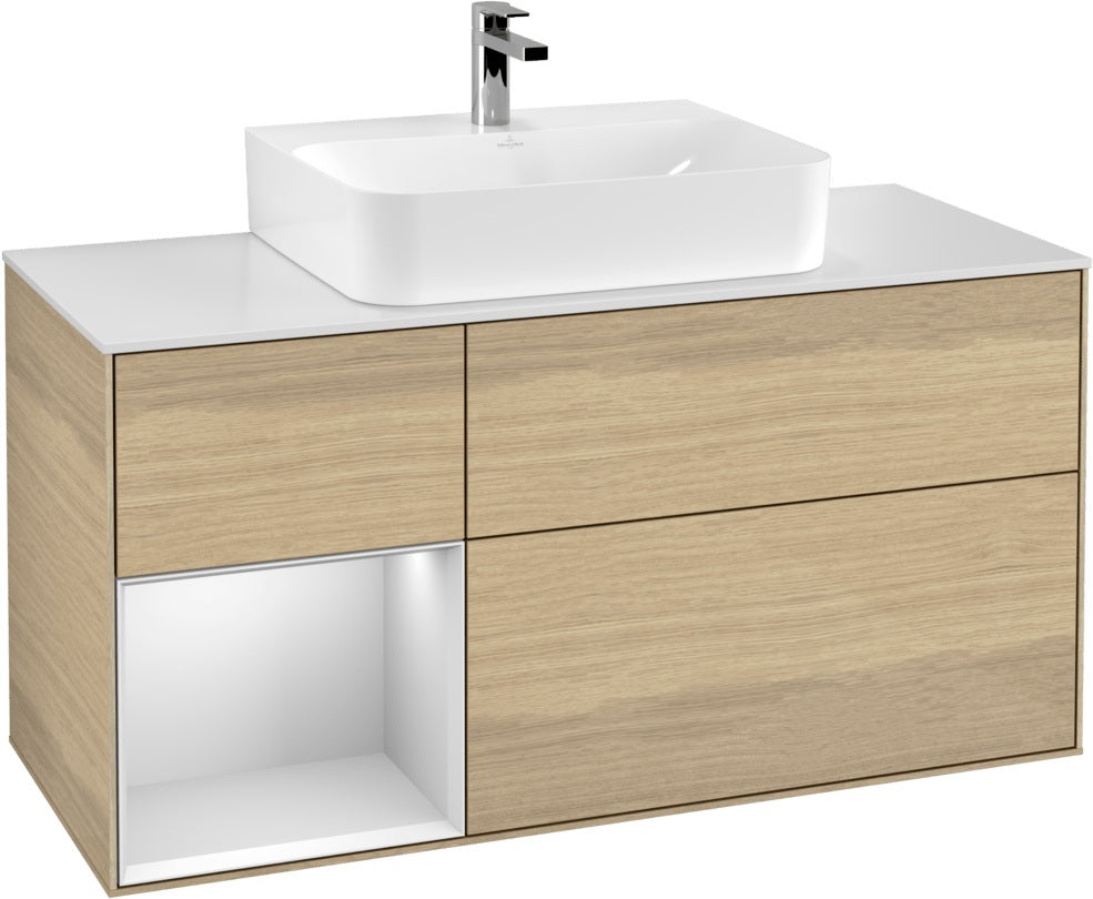 Villeroy & Boch Finion Waschtischunterschrank G161G 1200 mm Glossy White Lacquer mit LED-Beleuchtung