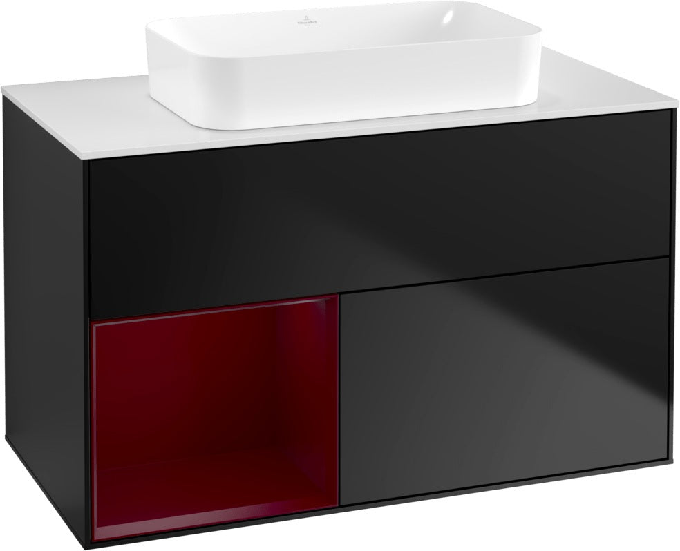 Villeroy & Boch Finion Waschtischunterschrank 1000 mm Glossy White Lacquer – mit LED-Beleuchtung & SoftClosing