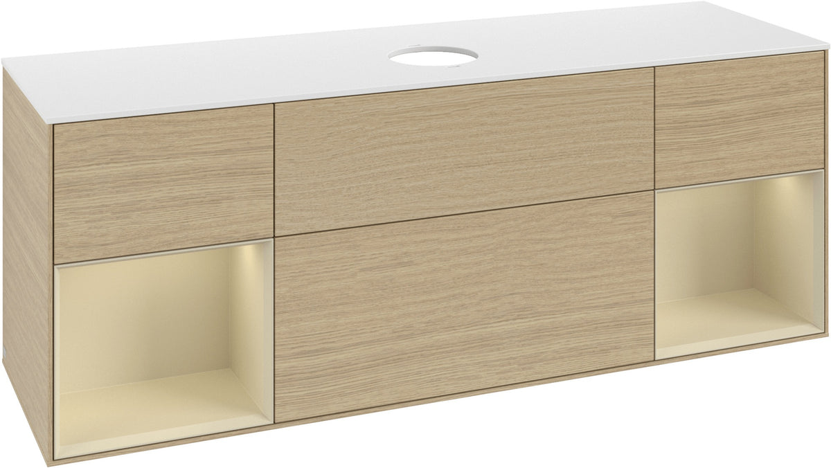 Villeroy & Boch Finion Waschbeckenunterschrank 1600 mm Glossy White Lacquer – mit LED-Beleuchtung