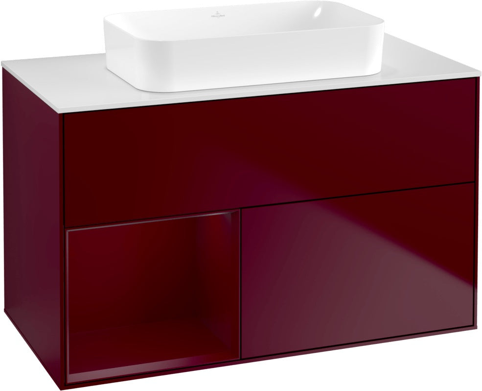 Villeroy & Boch Finion Waschtischunterschrank 1000 mm Glossy White Lacquer – mit LED-Beleuchtung & SoftClosing