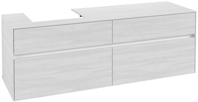 Villeroy & Boch Collaro Waschtischunterschrank 1600 mm Black Matt Lacquer, 4 Auszüge, Becken links