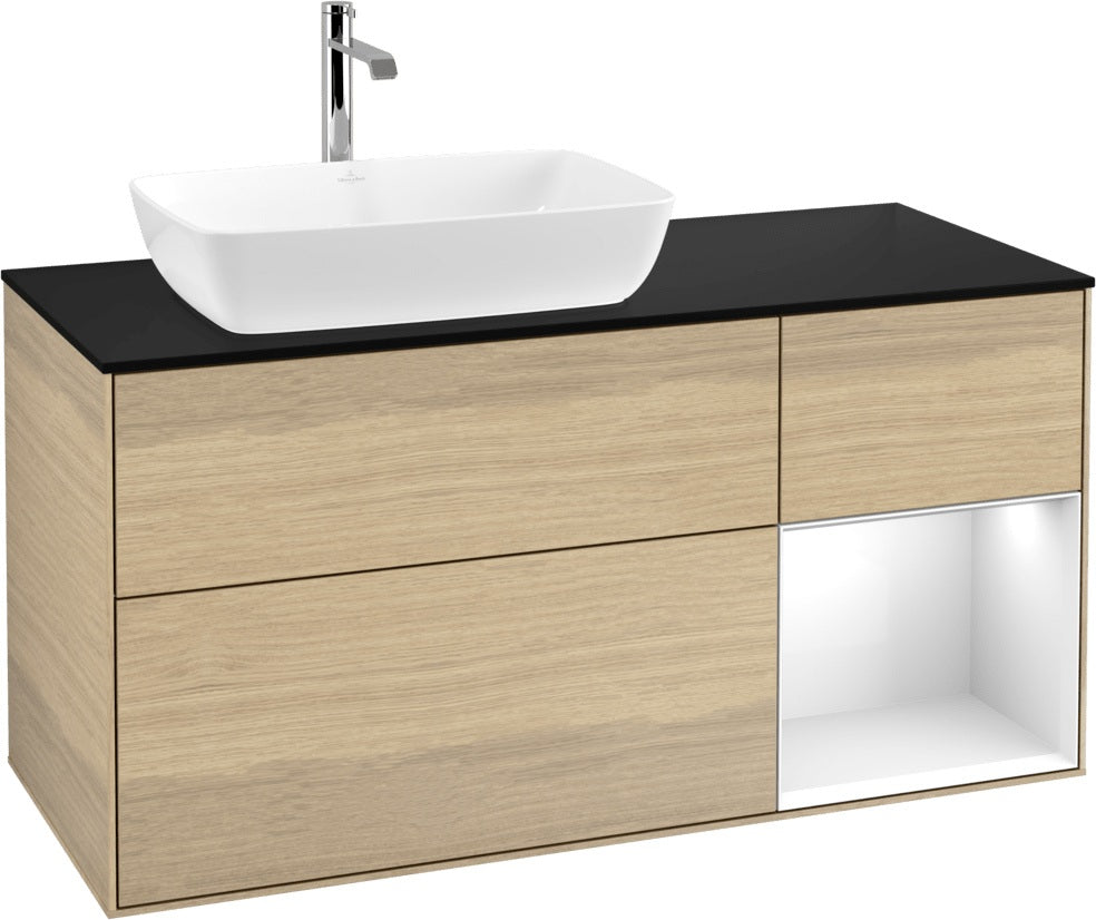 Villeroy & Boch Finion Waschtischunterschrank 1200 mm Glossy White mit Beleuchtung und SoftClosing