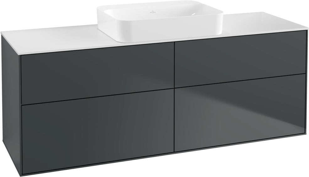 Villeroy & Boch Finion Waschtischunterschrank 1600 mm Peony Matt Lack mit Beleuchtung und 4 Auszügen