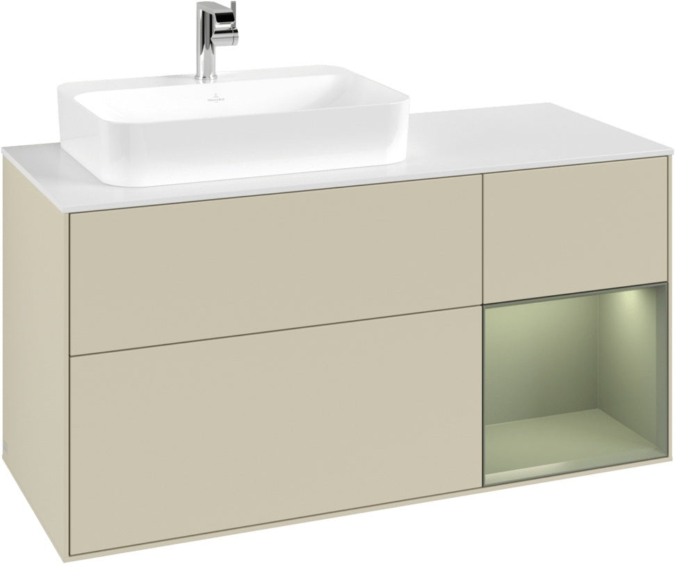 Villeroy & Boch Waschtischunterschrank Finion F401G 1200 mm Glossy White Lacquer mit Beleuchtung