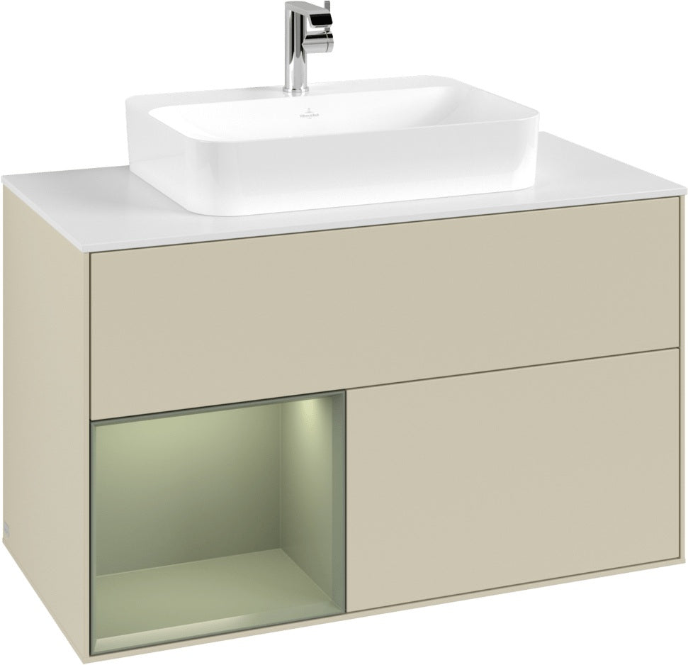 Villeroy & Boch Finion Waschtischunterschrank 1000 mm White Matt Lacquer mit LED-Beleuchtung
