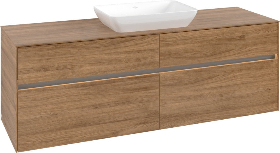 Villeroy & Boch Waschtischunterschrank Collaro C120 B0 1600 mm Kansas Oak mit Beleuchtung